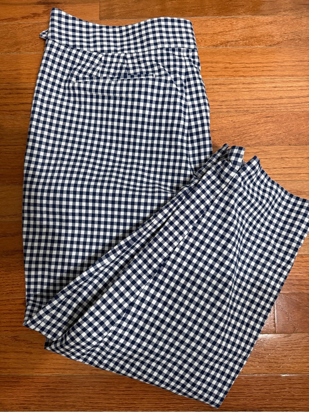 Talbots Navy and White Gingham slacks